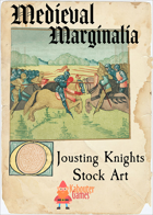 Medieval Marginalia - Jousting Knights - STOCK ART