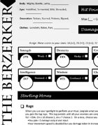 The Berzerker - Dungeon World Playbook