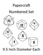 Papercraft Dice Set - Numbered - 9.5in