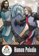 Paper Mage paper minis: HUMAN PALADIN Set x 2 - MALE & FEMALE - Printable Standees