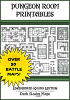 Dungeon Room Printables - 1 inch (25 cm) Battle Maps - Book 1
