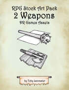 2 Black and White Weapons - An Axe and Mace - RPG Stock Art Pack