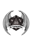 5E Compatible Logo Black Winged D20