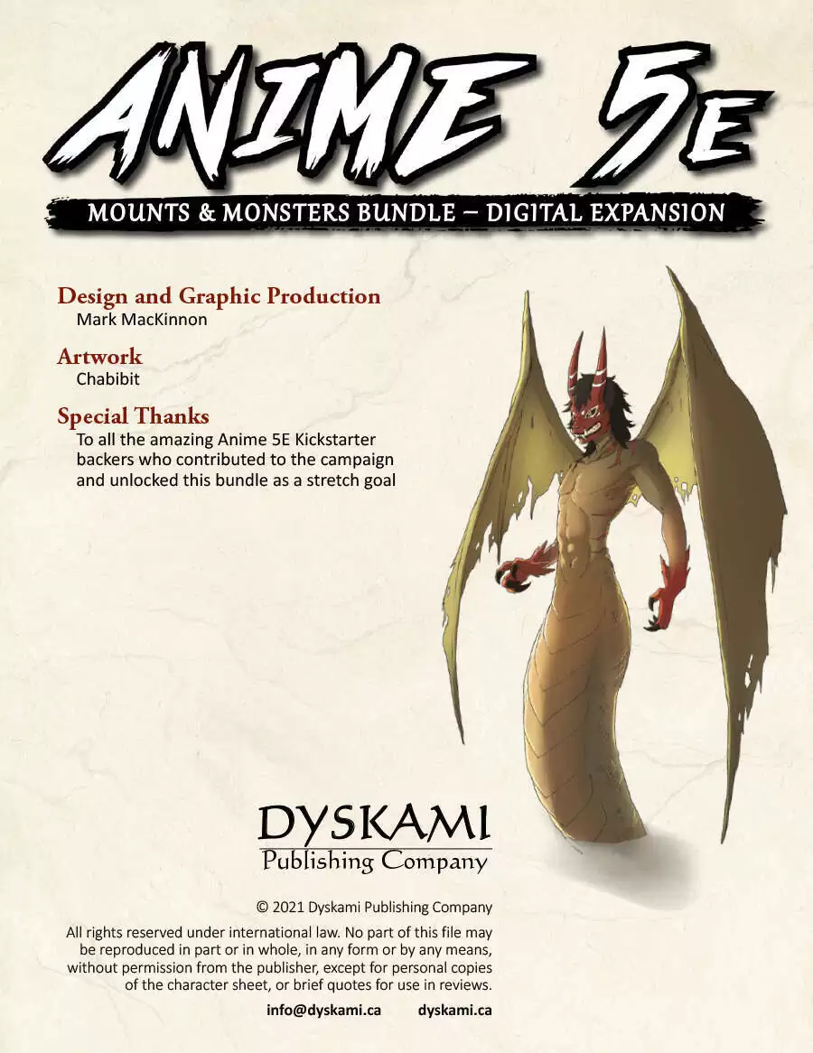 Anime 5E Mounts & Monsters Bundle (Digital Expansion) - Dyskami ...