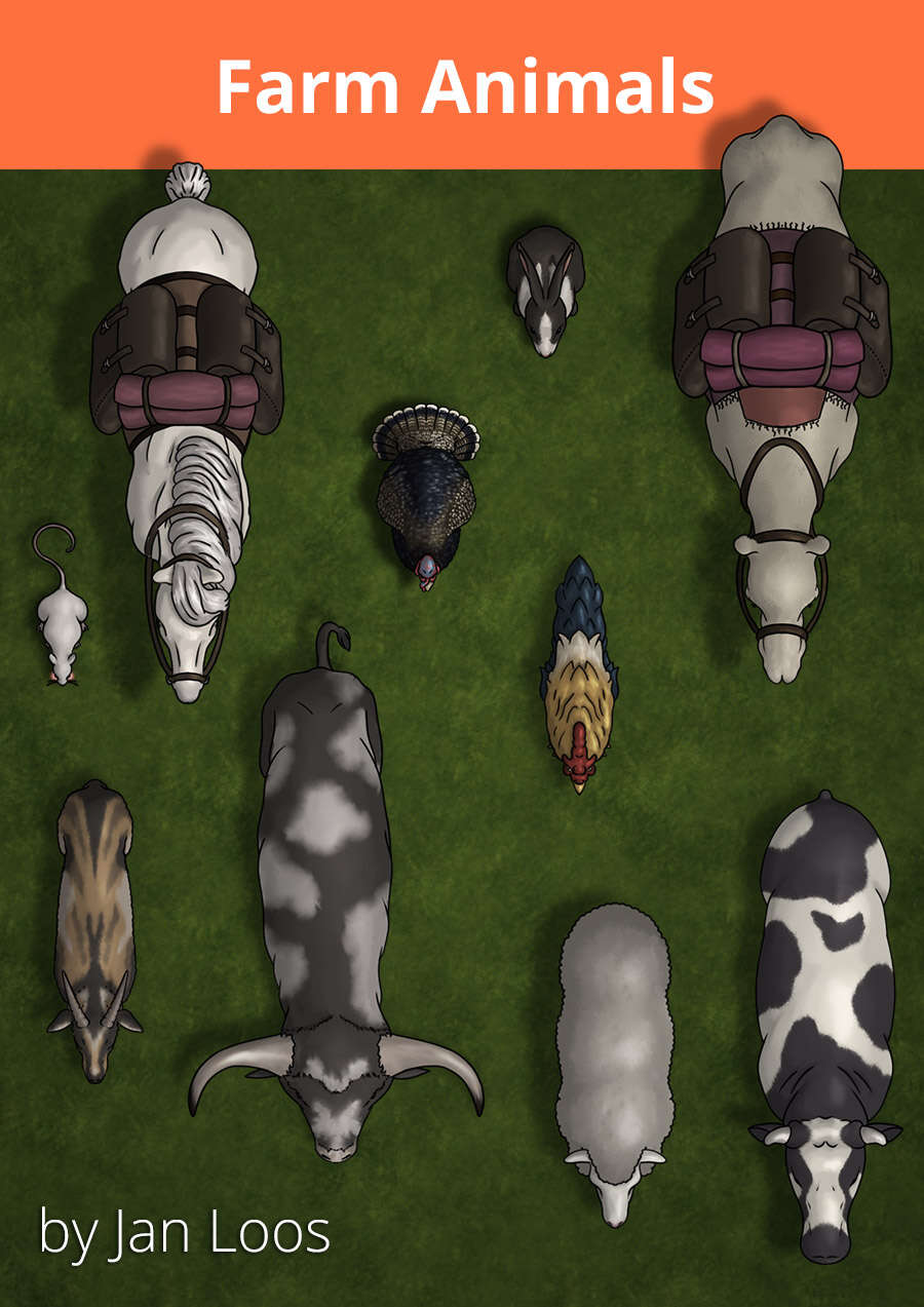 ★YNHI☆farm Jans Tokenpack 012 - Farm Animals - Jan Loos | DriveThruRPG