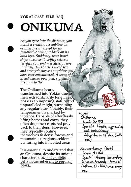 Yokai Case File #3 - Onikuma - Random Rambling Press | DriveThruRPG