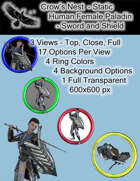 Static Tokens: Human Female Paladin - Sword and Shield (51)