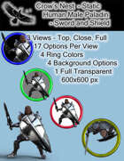 Static Tokens: Human Male Paladin - Sword and Shield (51)