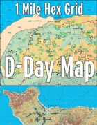 D-Day Map with 1 Mile Hex Grid