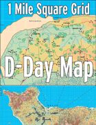 D-Day Map with 1 Mile Square Grid