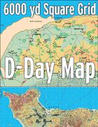 D-Day Map with 6000 yard Square Grid