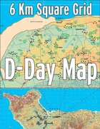 D-Day Map with 6km Square Grid