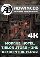 Advanced Animated Dungeon Maps: Morgue, Hotel, Tailor Store + 2nd Residential Floor 4k