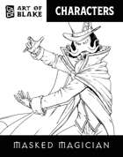 Character Stock Art - Masked Magician - Lineart