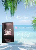 Island Time Wellness Law of Attraction Tarot Size Black With White Text - 54 Cards + 26 Black = 80