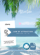 Law of Attraction PDF Printable Cards | Tarot Size | White | A4 + US