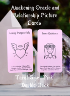 Awakening Oracle Cards NEW PINK Tarot Size Includes Relationship Picture Cards | Double Deck | Island Time Wellness