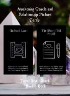 Awakening Oracle Cards NEW BLACK by Island Time Wellness Relationship Picture Cards Double Deck