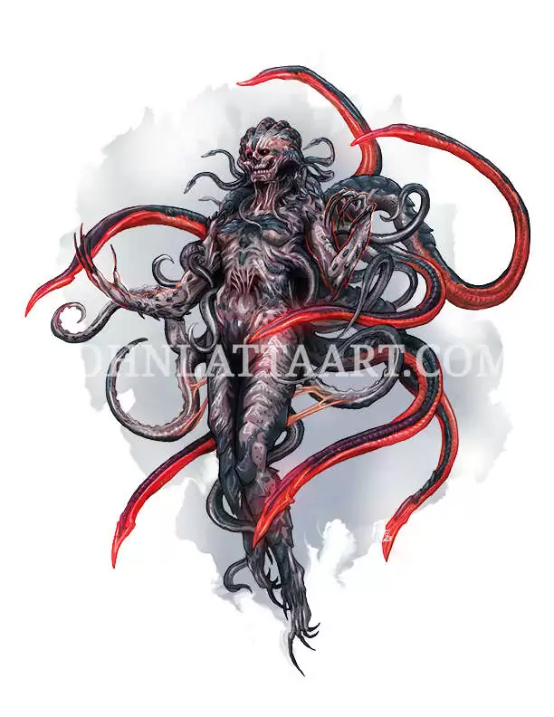Creature Art - Eldritch Litch (Red and Green Variants) - RPG Stock