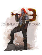 Character Art - Half Fire Giant Barbarian - RPG Stock Art