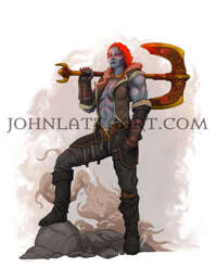 Character Art - Combative Giff Admiral - RPG Stock Art - John Latta Art