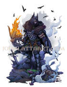 Character Art - Battlefield Werewolf - RPG Stock Art