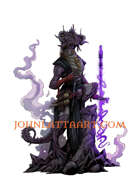 Character Art - Black Dragonborn Warlock - RPG Stock Art