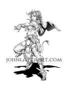 Character Art - Line Art - Festival Reveller - RPG Stock Art