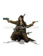 Character Art - Half Elf Gunslinger - RPG Stock Art