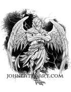 Character Art - Aarakocra Storm Sorcerer - Black and White - RPG Stock Art