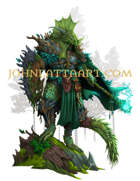 Character Art - Green Dragonborn Druid Liege - RPG Stock Art