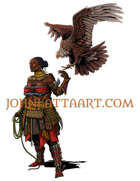 Character Art - Beast-Master and Vulture Companion - RPG Stock Art