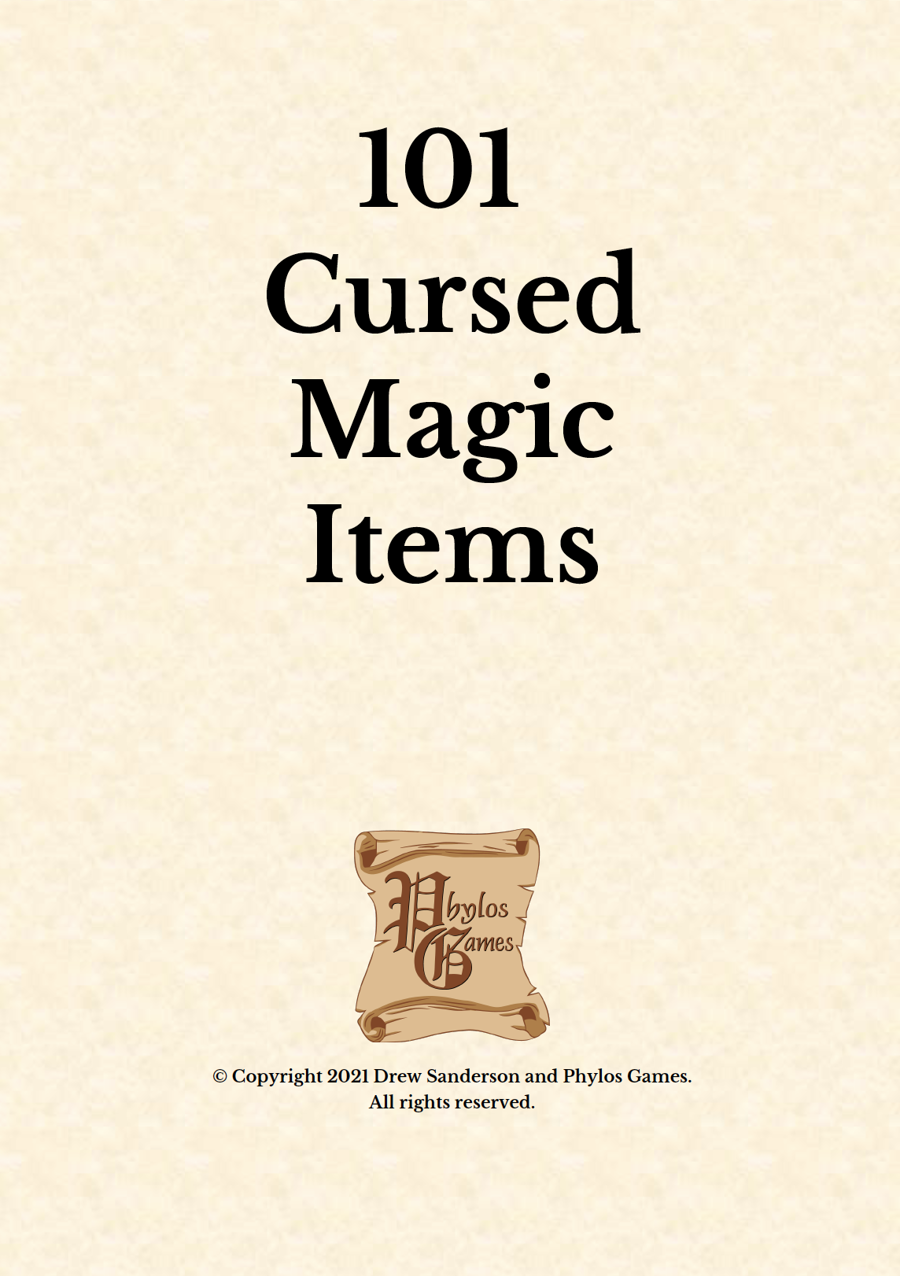 101 Cursed Magic Items - Phylos Games | DriveThruRPG
