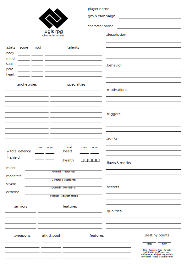 Drivethrurpg Inventory Sheet.pdf UGIS Rpg - Character Sheet - Exploding 6 | DriveThruRPG
