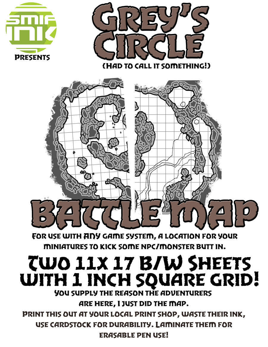 2 sheet BATTLEMAP grey's circle - Smif Ink Games | DriveThruRPG