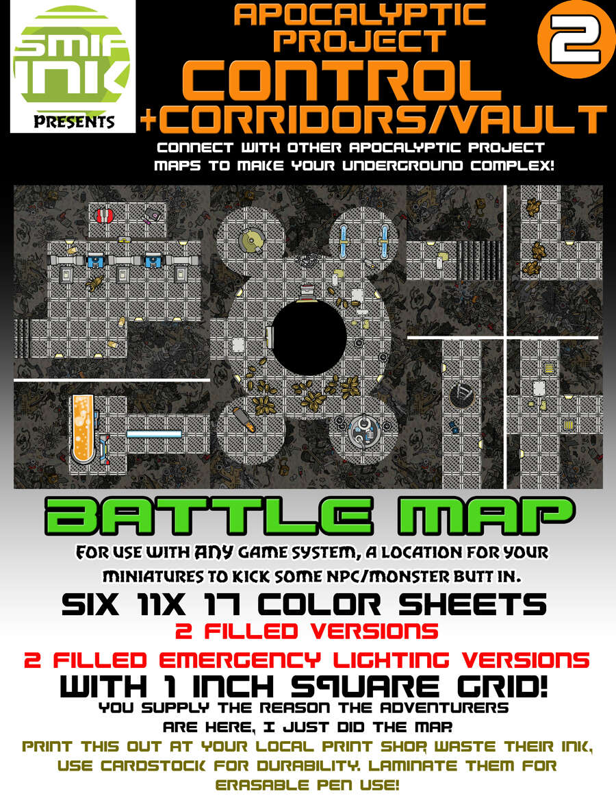 6 sheet BATTLEMAP apocalyptic set 2 control - Smif Ink Games | DriveThruRPG