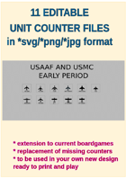 EDITABLE  COLDWAR ERA  USAF AND USMC Air Unit Counters for replacement and extension of your own boardgames