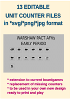 EDITABLE  COLDWAR ERA WARSHAW PACT AFV Unit Counters for replacement and extension of your own boardgames