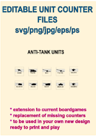 EDITABLE  COLDWAR ERA ANTI-TANK Unit Counters for replacement and extension of your own boardgames