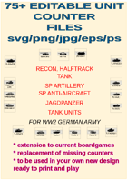 75+ EDITABLE WW2 GERMAN UNIT COUNTERS REPLACE OR EXTEND YOUR OWN GAMES