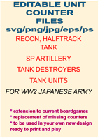 EDITABLE WW2 JAPANESE UNIT COUNTERS REPLACE OR EXTEND YOUR OWN GAMES