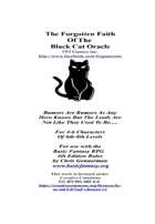 The Forgotten Faith Of The Black Cat Oracle - A Pamphlet Scenario