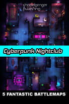 Cyberpunk Battlemap (pack of 5) - Cyberpunk Nightclub