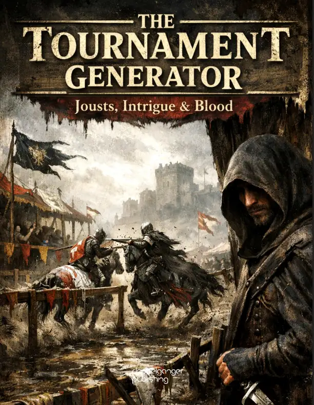 The Tournament Generator Jousts, Intrigue & Blood - a Low Fantasy Gritty supplement