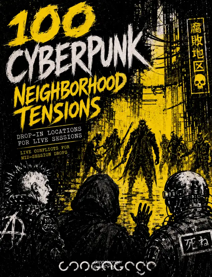 100 Cyberpunk Neighborhood for Cyberpunk RPGs - drops into any near-future urban setting