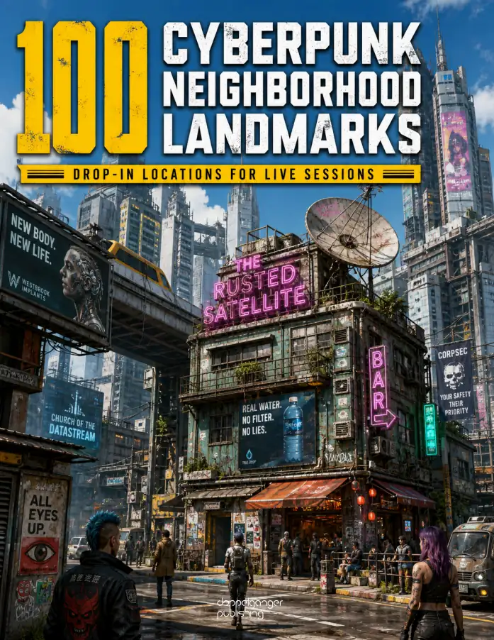 100 Cyberpunk Neighborhood Landmarks