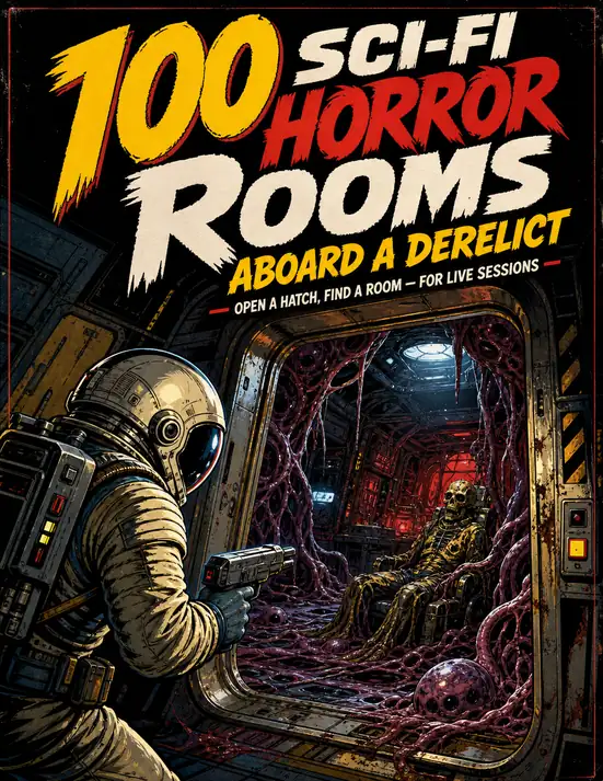 Portada de 100 Sci-Fi Horror Rooms Aboard a Derelict