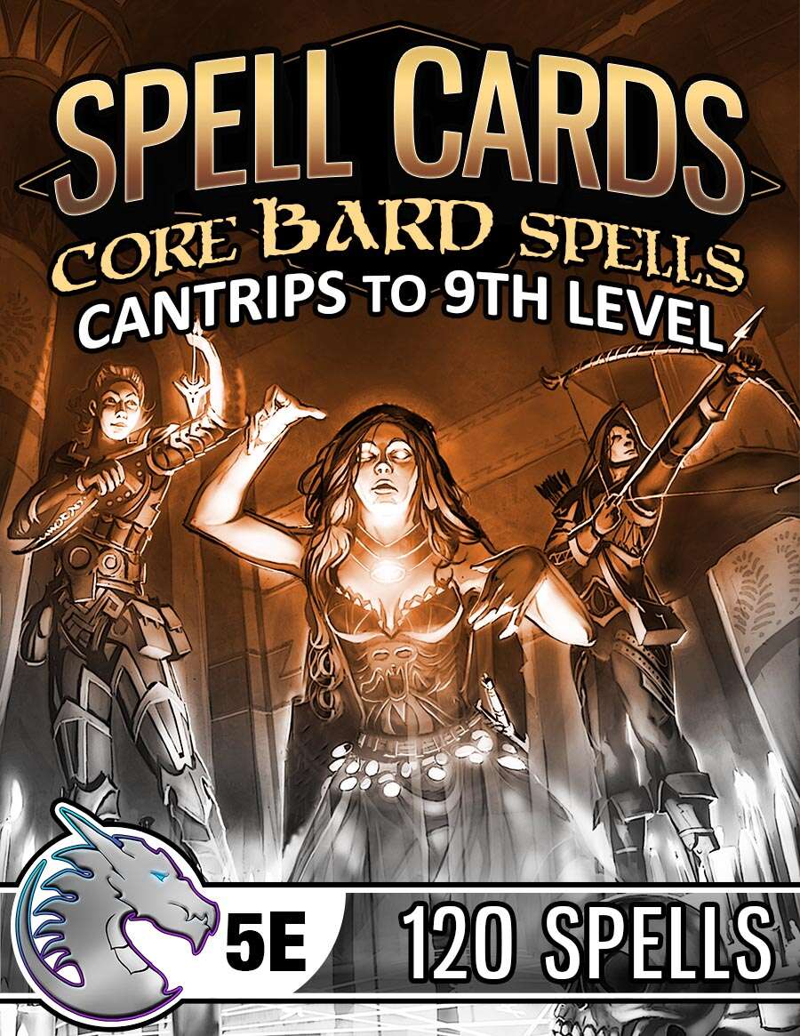 Spell Cards (5E) Core Bard Set Platinum Dragon Productions Spell