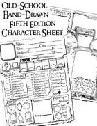 Old-School Hand-Drawn Fifth Edition Character Sheet
