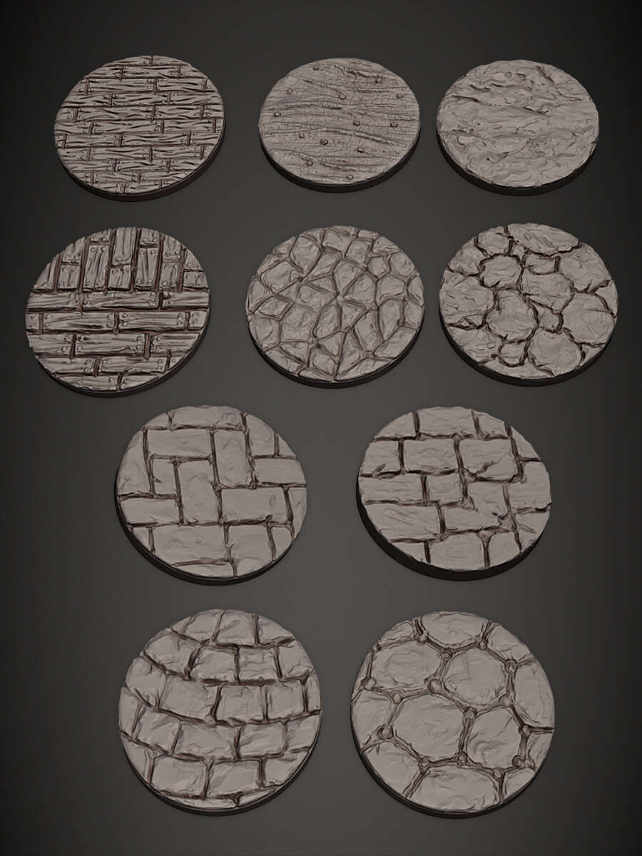 1INCH ROUND BASES - Porc Skullpt IX | DriveThruRPG